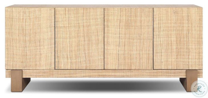 Hatch Natural Raffia 4 Door Sideboard