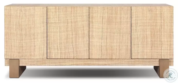 Hatch Natural Raffia 4 Door Sideboard