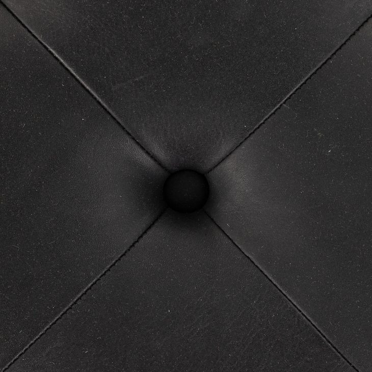 Halston Heirloom Black Leather Cocktail Ottoman
