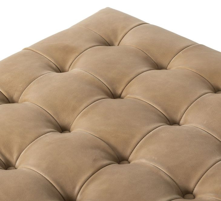 Halston Palermo Drift Leather Cocktail Ottoman