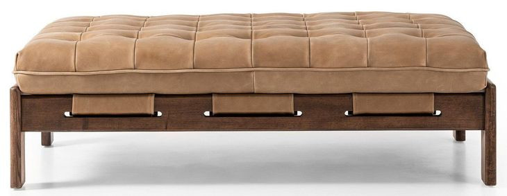 Halston Palermo Drift Leather Cocktail Ottoman
