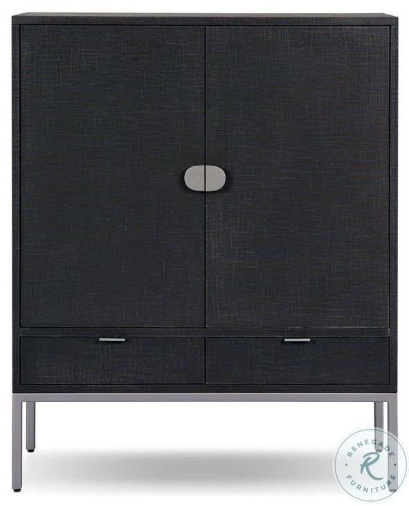 Cressida Black Linen 2 Door Bar Cabinet