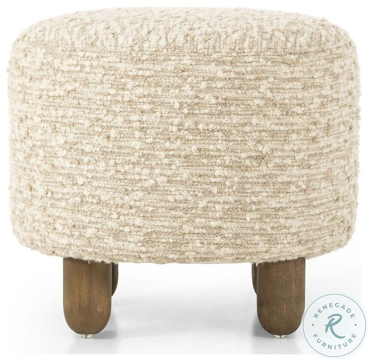 Aniston Solema Cream Round Ottoman