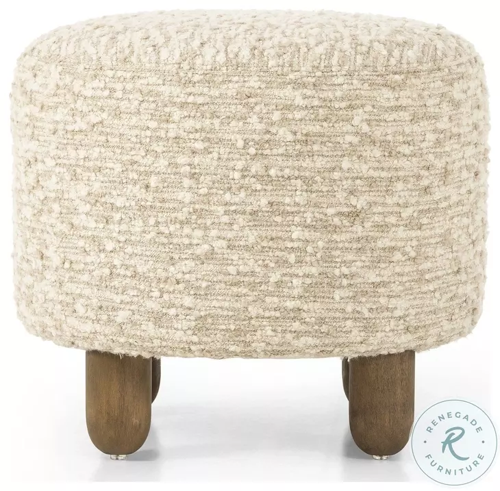 Aniston Solema Cream Round Ottoman