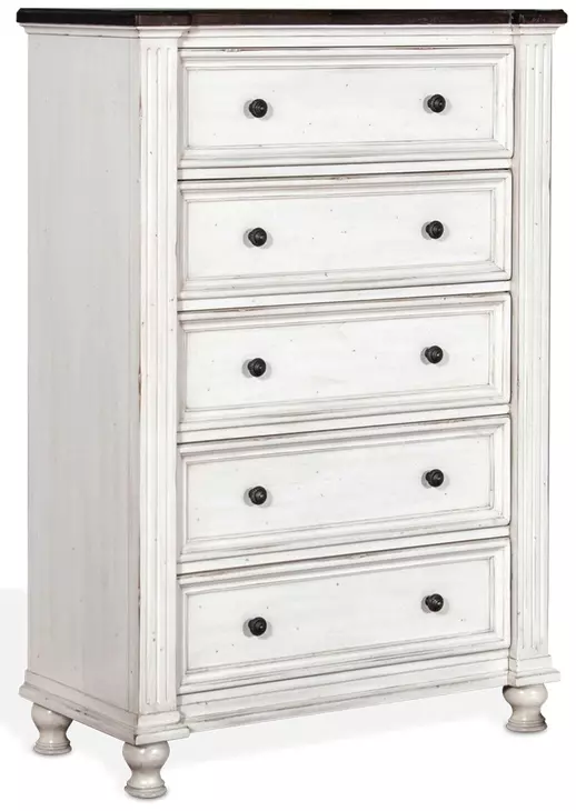 Carriage House Cottage and Dark Brown 5 Drawer Chest