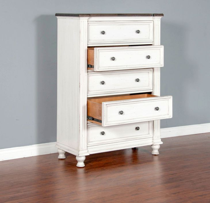 Carriage House Cottage and Dark Brown 5 Drawer Chest