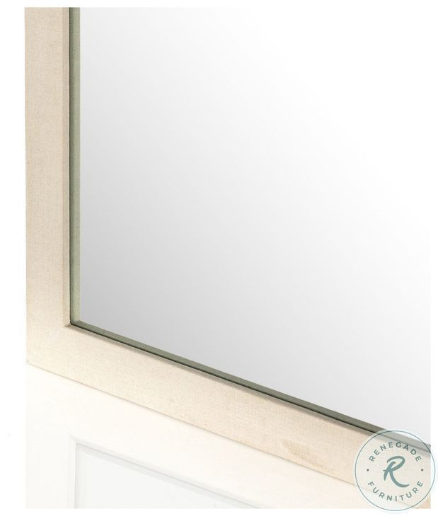 Cressida Ivory Painted Linen Arch Floor Mirror