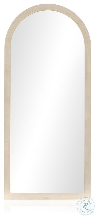 Cressida Ivory Painted Linen Arch Floor Mirror