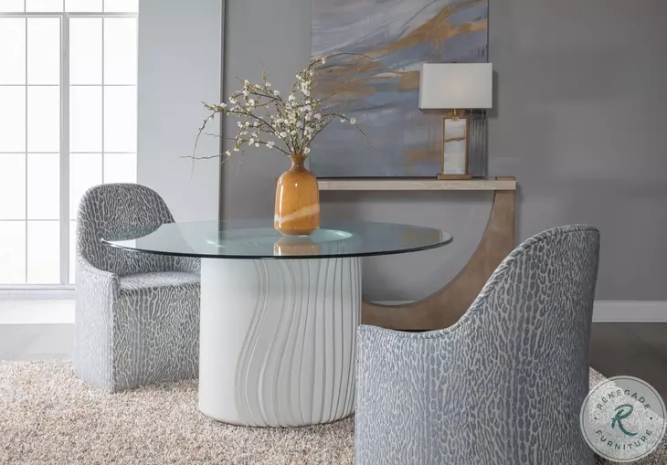 Signature Designs Matte Soft White Volante 56" Round Dining Table