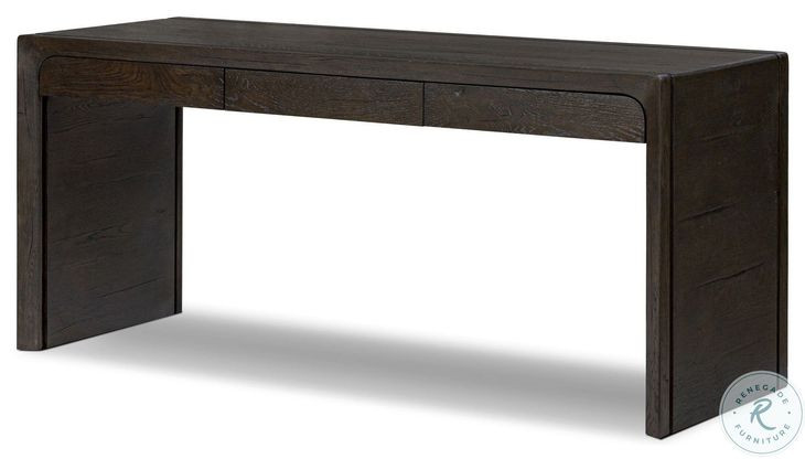 Henry Charcoal Oak Thick Veneer 70" Drawer Desk