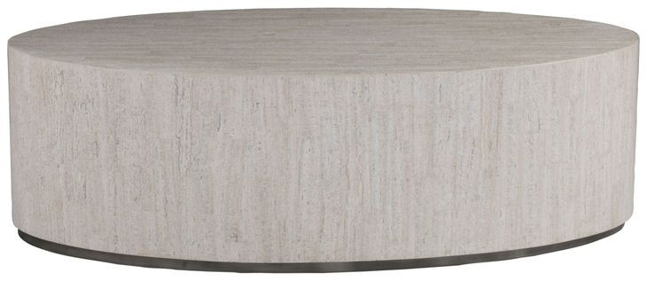 Cassio Creamy White Oval Travertine Top Cocktail Table