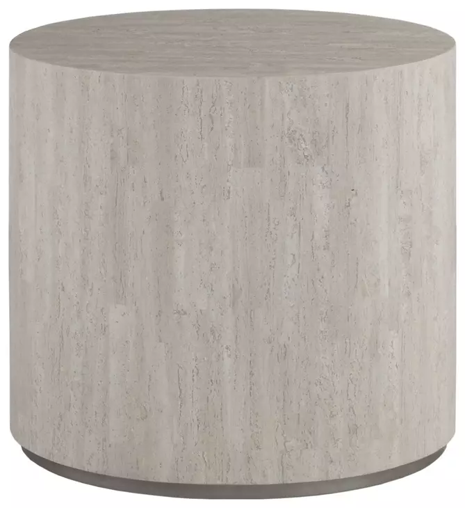 Cassio Creamy White Oval Travertine Top Side Table