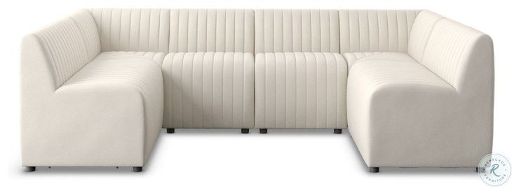 Augustine Capri Oatmeal Performance Fabric 106" U Shape Dining Banquette