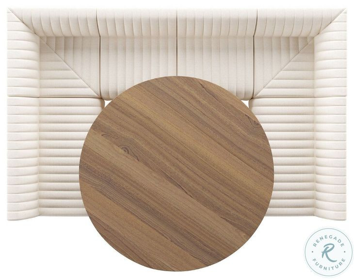 Augustine Capri Oatmeal Performance Fabric 106" U Shape Dining Banquette