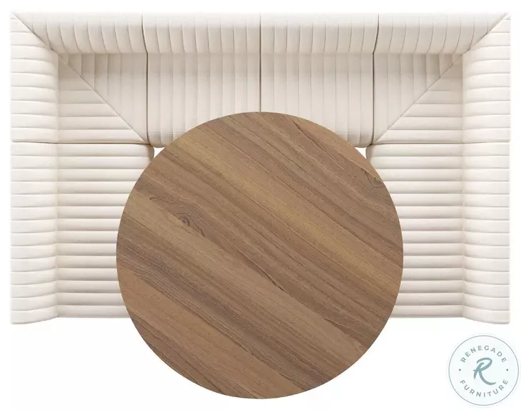 Augustine Capri Oatmeal Performance Fabric 106" U Shape Dining Banquette