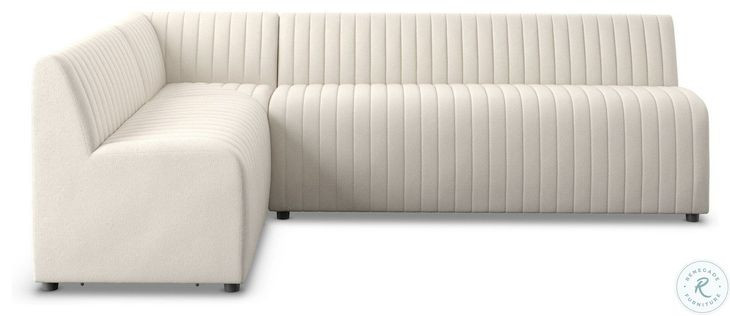 Augustine Capri Oatmeal Performance Fabric 100" L Shape Dining Banquette