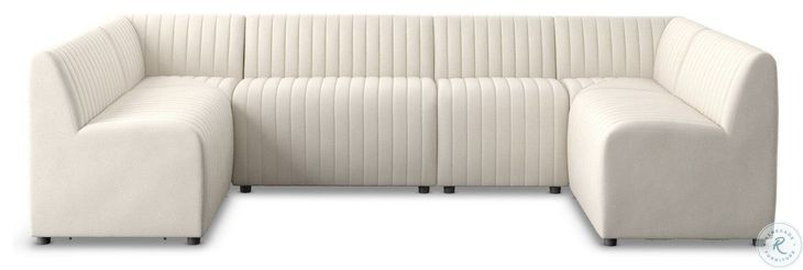 Augustine Capri Oatmeal Performance Fabric 120" U Shape Dining Banquette
