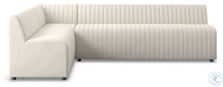 Augustine Capri Oatmeal Performance Fabric 110" L Shape Dining Banquette