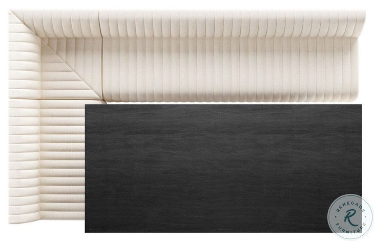 Augustine Capri Oatmeal Performance Fabric 110" L Shape Dining Banquette