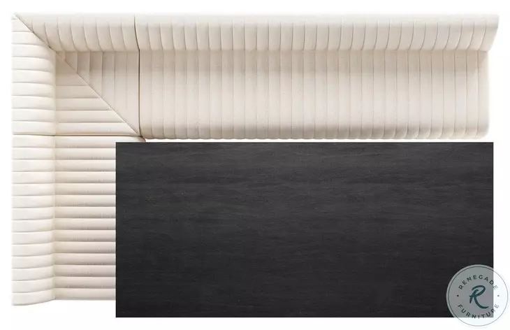 Augustine Capri Oatmeal Performance Fabric 110" L Shape Dining Banquette