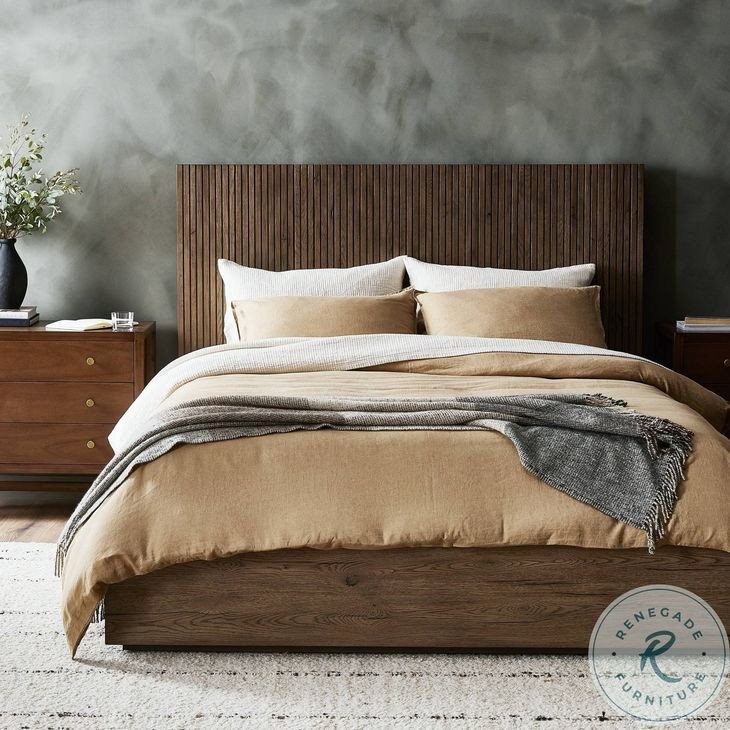 Leo Rustic Grey King Panel Bed