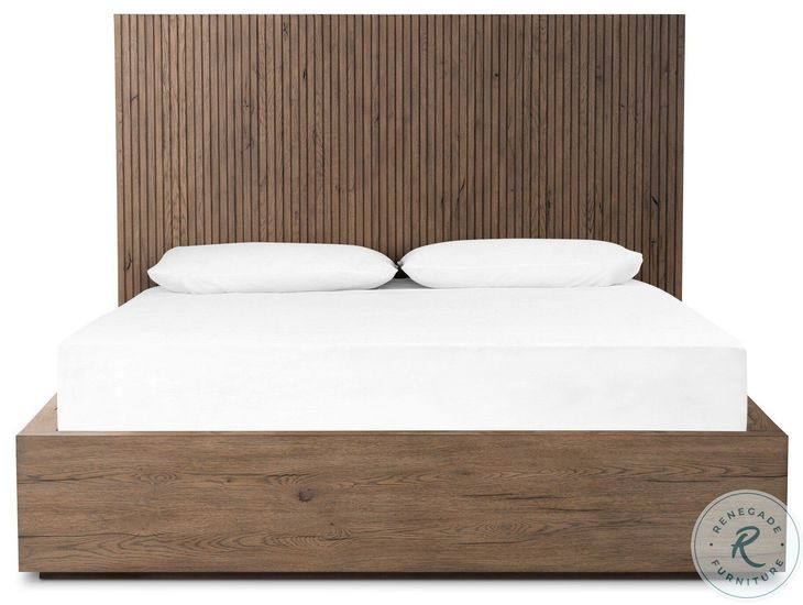 Leo Rustic Grey King Panel Bed