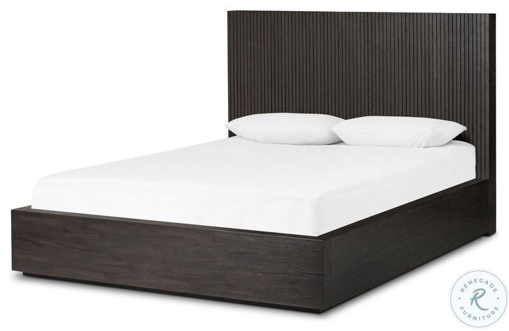 Leo Smoked Black Queen Panel Bed