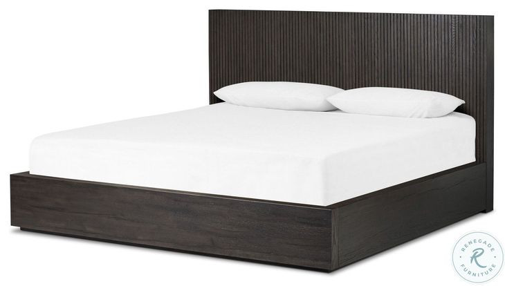 Leo Smoked Black King Panel Bed