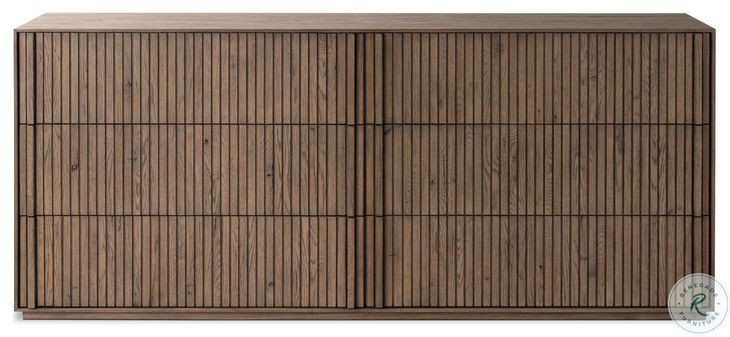 Leo Rustic Grey 6 Drawer Dresser