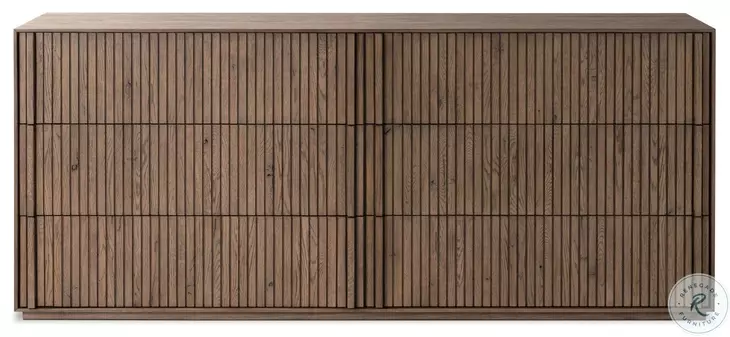 Leo Rustic Grey 6 Drawer Dresser