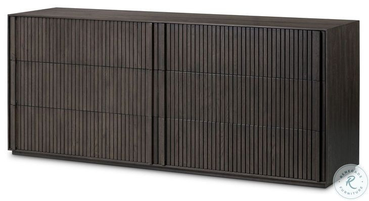 Leo Smoked Black 6 Drawer Dresser