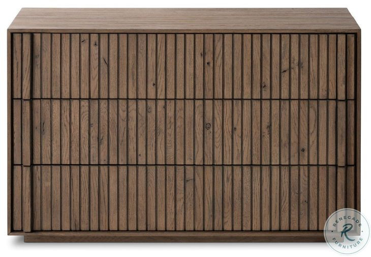 Leo Rustic Grey Veneer 3 Drawer Nightstand