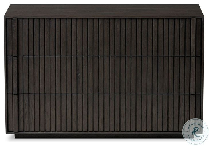 Leo Smoked Black Veneer 3 Drawer Nightstand