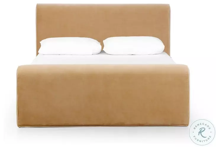 Mitchell Surrey Camel Performance Fabric King Upholstered Bed