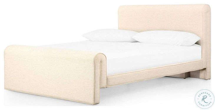 Mitchell Thames Cream Performance Fabric King Upholstered Bed