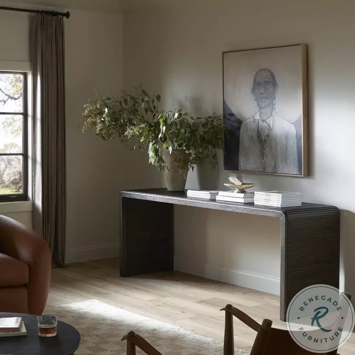 Leo Smoked Black 80" Console Table