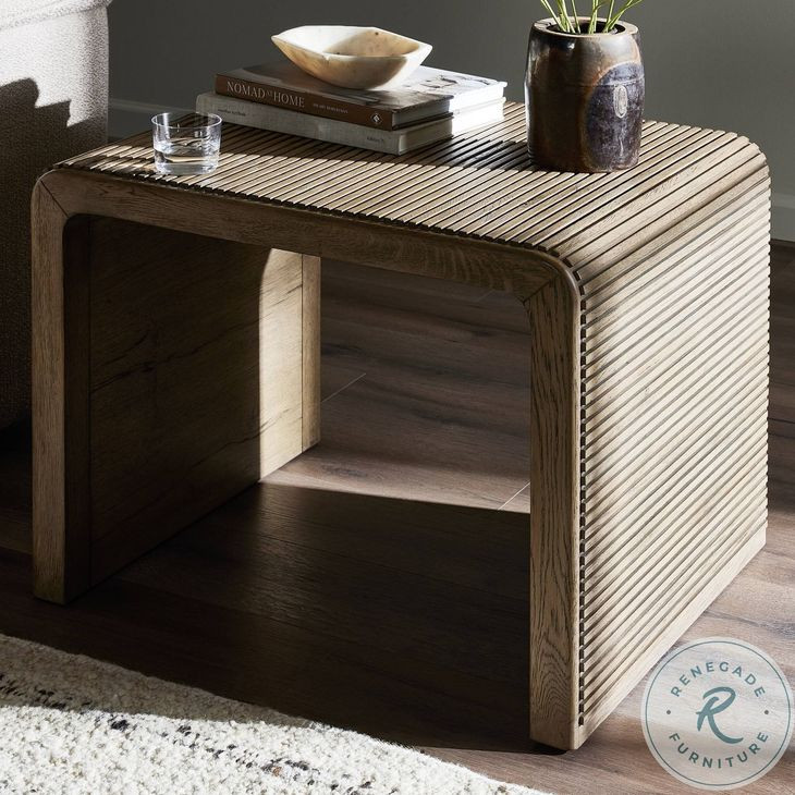 Leo Rustic Grey Rectangular End Table