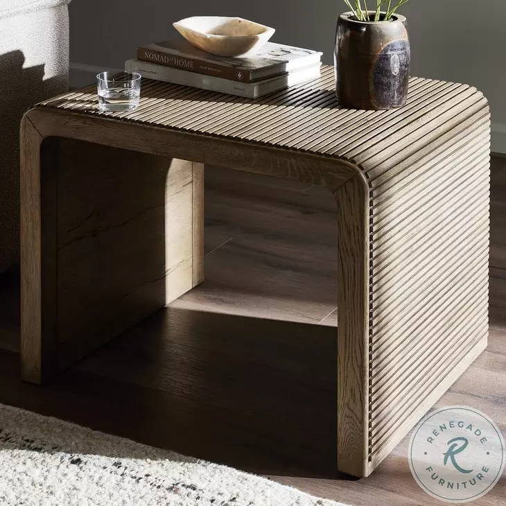 Leo Rustic Grey Rectangular End Table