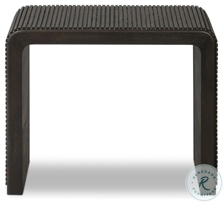 Leo Smoke Black Rectangular End Table