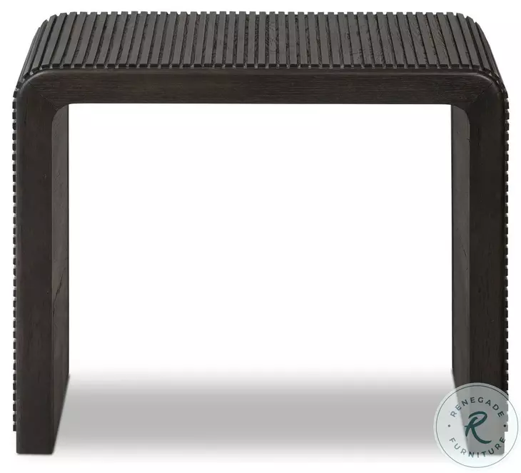Leo Smoke Black Rectangular End Table