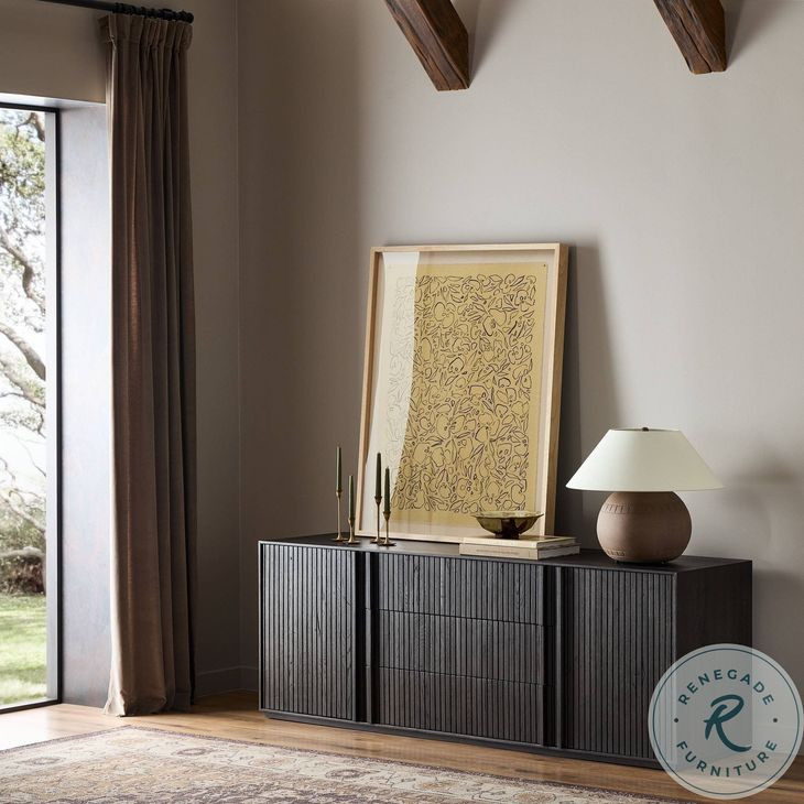 Leo Smoked Black 75" Media Console