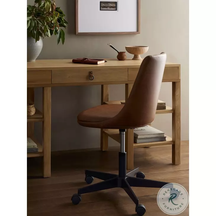 Lyka Sonoma Chestnut Leather Desk Chair