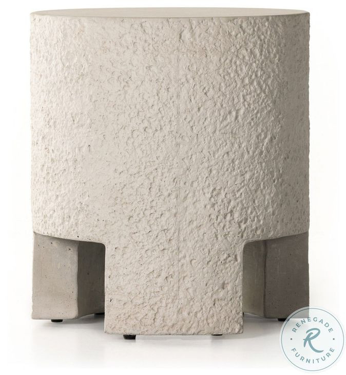 Kember Matte Stone Outdoor Round End Table