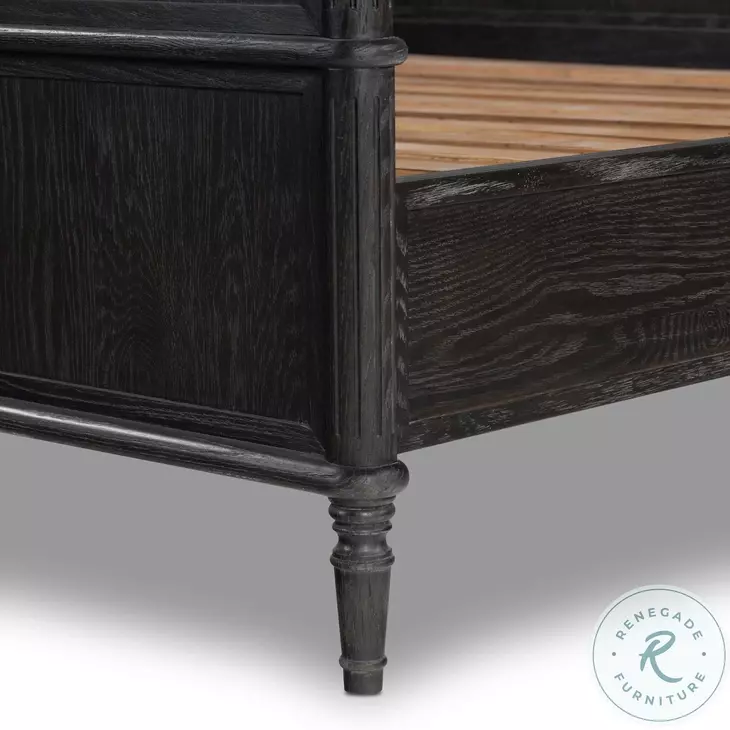 Toulouse Distressed Black King Bed