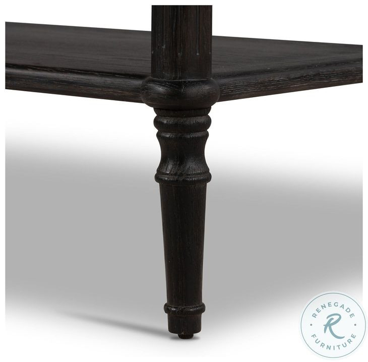 Toulouse Distressed Black Oak 1 Drawer Nightstand