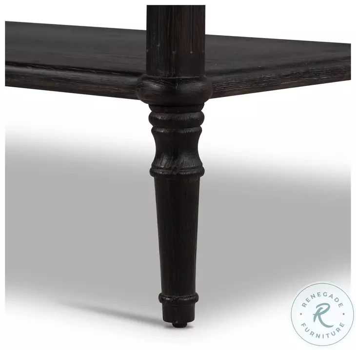 Toulouse Distressed Black Oak 1 Drawer Nightstand