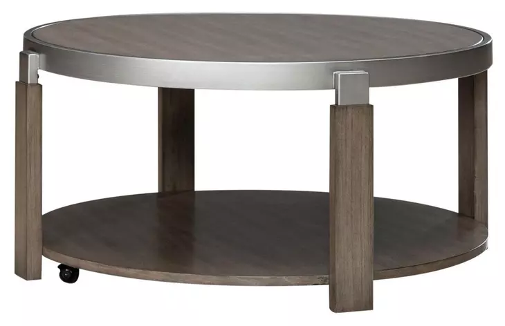 Sutton Bleached Sand Round Cocktail Table