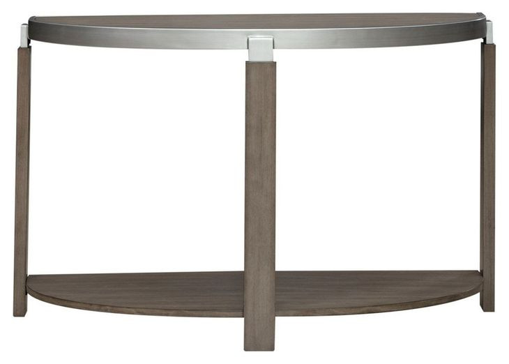 Sutton Bleached Sand Demilune Sofa Table