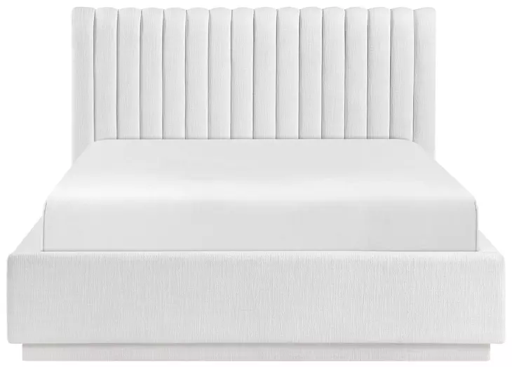 Mulvane Natural Queen Upholstered Platform Bed