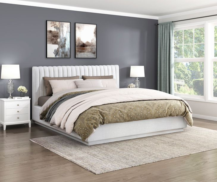 Mulvane Natural Eastern King Upholstered Platform Bed